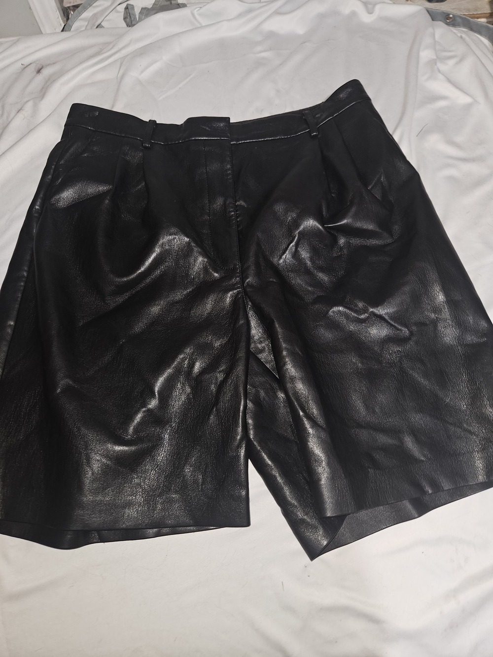 Wilfred Black Faux Leather Bermuda Shorts